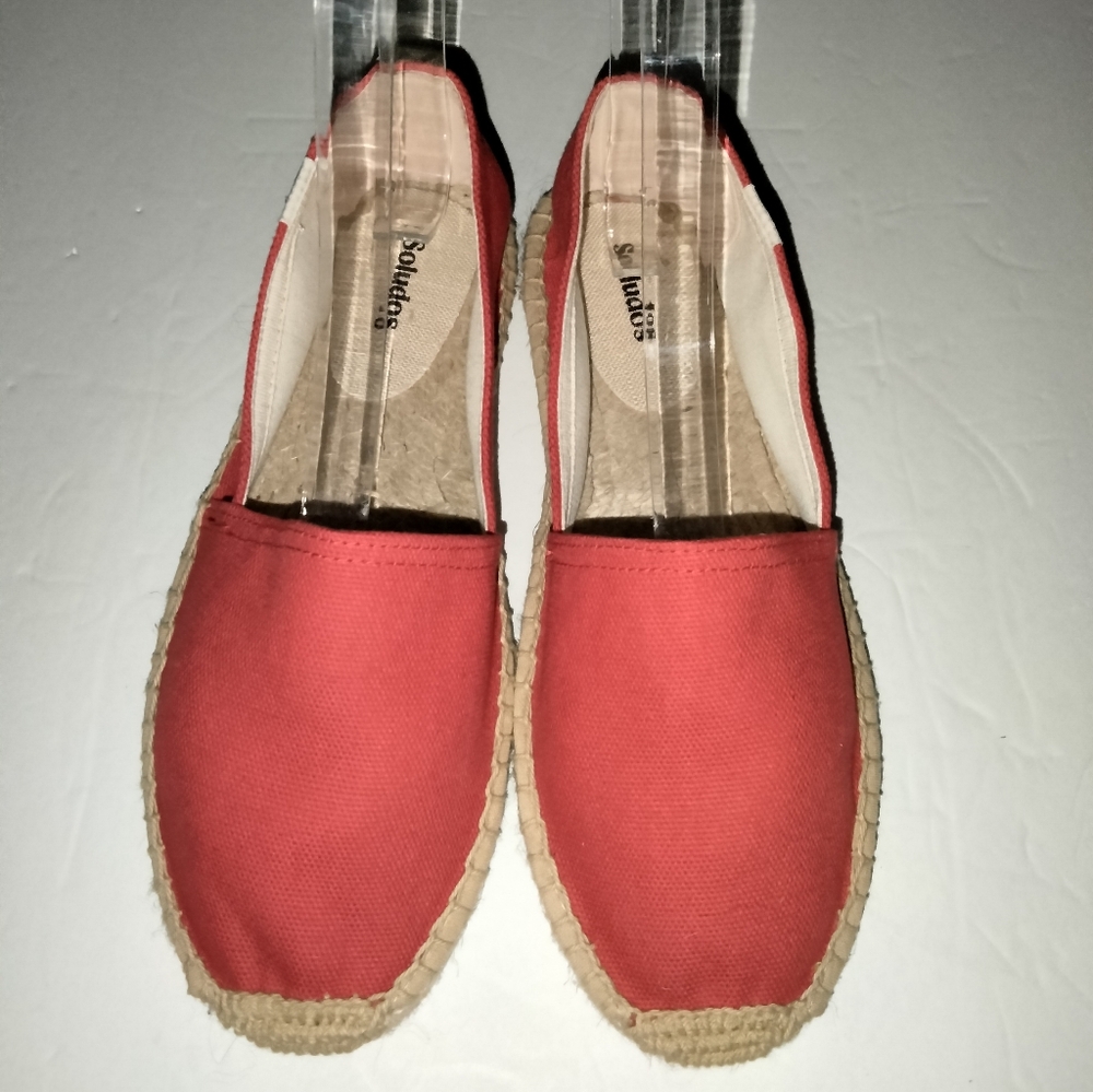 Soludos (Size 8-8.5) Red Canvas Slip-on The Original Dali Espadrilles (Like New)